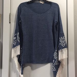 Alter’d state blue top with fringe size S